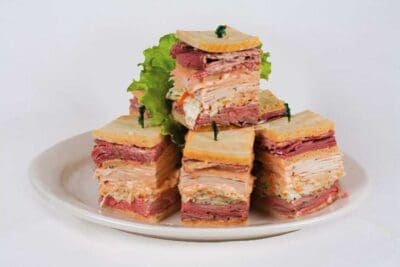 Sloppy Triple Deckers Triple decker sloppy joe, 4 pieces, your choice of meats